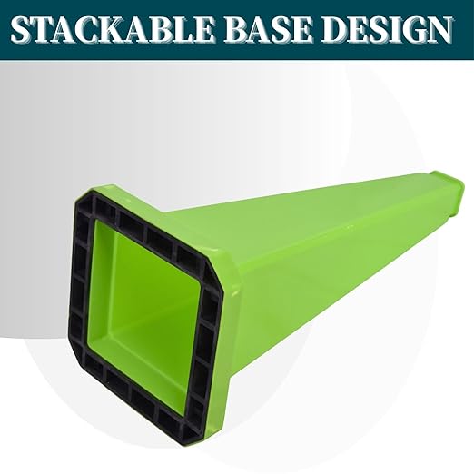 BESEA 6 Pack 28" Bright Green Traffic Safety Cones with Weighted Base, High-Visibility Parking Cones for Driveways, Business Parking Lots, Garages, Indoor/Outdoor Use
