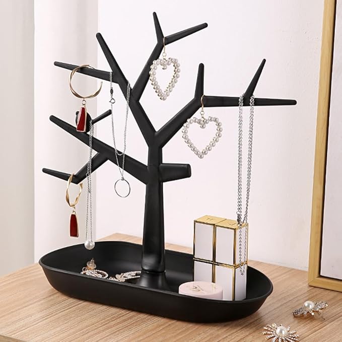 Tabletop Key Holder Stand Tree Key Rack,Stand Jewelry Display Necklace Ring Earring Holder Rack,Jewelry Organizer Tray Home Decor for Home Entryway