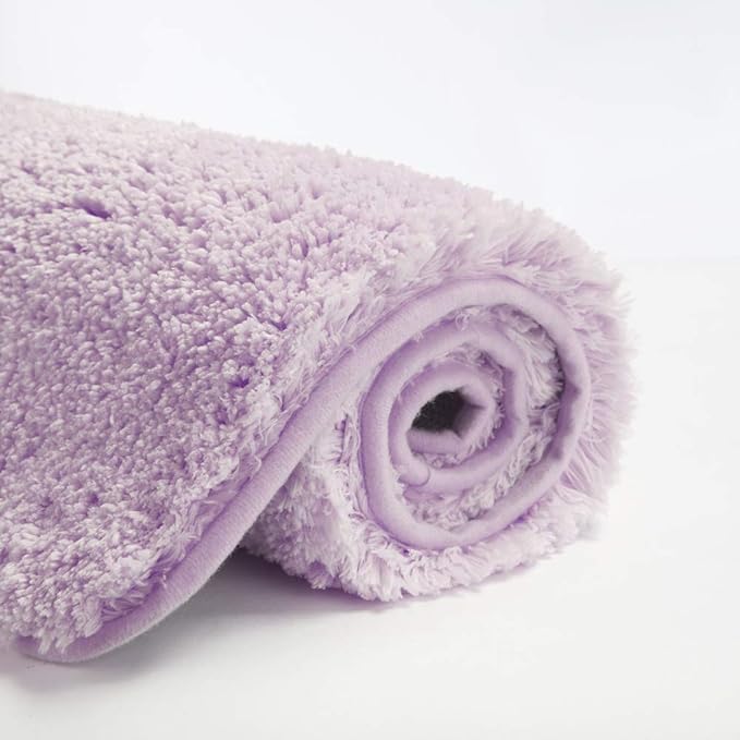 Suchtale Non Slip Shaggy Microfiber Bath Mat (16 x 24, Lavender) Absorbent, Plush, Thick, Machine Washable