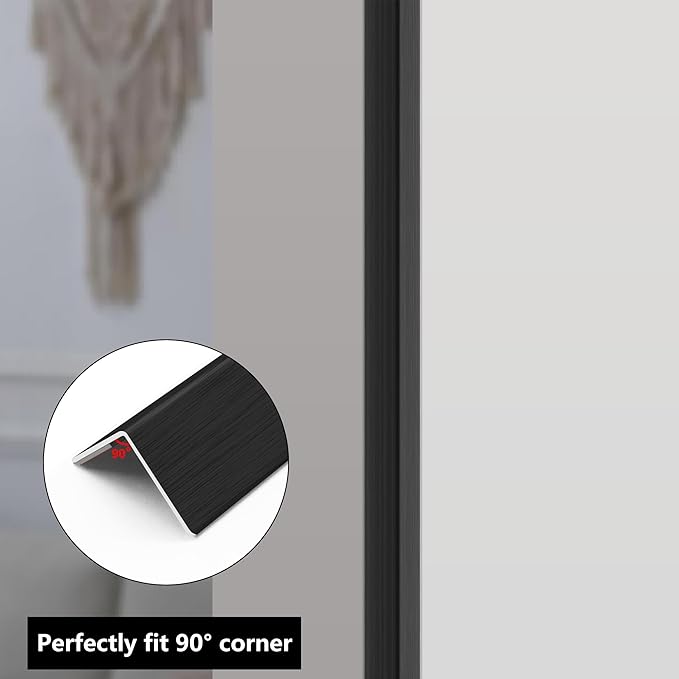 10pcs 48"L*1.42"W Aluminum Self-Adhesive Wall Corner Protectors, Wall Furniture Bumper, Safety Baby Proofing Corner Cushion Table Edge，Wide Coverage and Easy to Install - Black