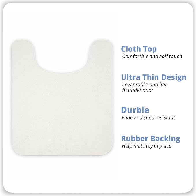 Toilet Rugs U Shaped Bathroom Rug,Machine Washable Non Slip Quick Dry Super Absorbent Ultra Thin Toilet Mats for Bathroom Toilet.Cream,1'8"x2'(20x24inch)