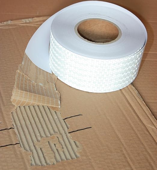 White Reflective Tape Outdoor Waterproof 3 inch, High Visibility Hazard Conspicuity Safety Industrial Marking Tape (166 feet)