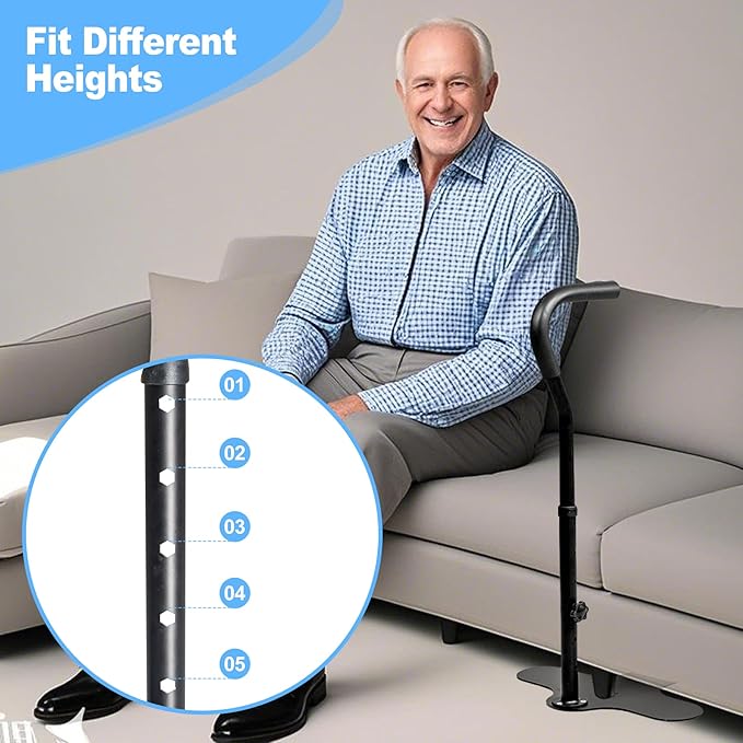Couch Stand Assist with Grab Bar for Elderly, Adjustable Height Chair Lift Assist Devices for Seniors, Disabled, Handicap, Mobility Aids Rail for Standing Up from Sofa, Supports Up to 350LBS