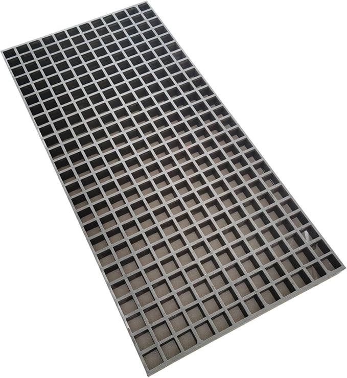 3.3ft*1.6ft Fiberglass Grating 1.5'' Thickness Gray Car Wash Grille Rectangle FRP Floor Grid for Floors Outdoor Drain Cover (1 PC)