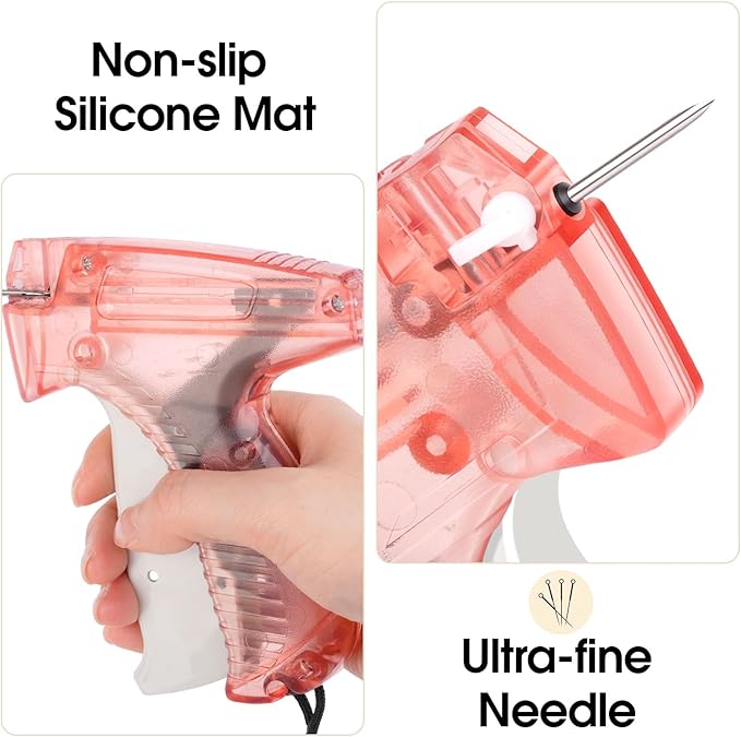 BEVTEE Tagging Gun for Clothing, Pink Tag Gun Kit with 5 Needles, 1120 Barbs Fasteners & 1 Hard EVA Case, Durable and Easy to Use Tagging Tool for Clothes, Fabric, Retail Price Tags and DIY