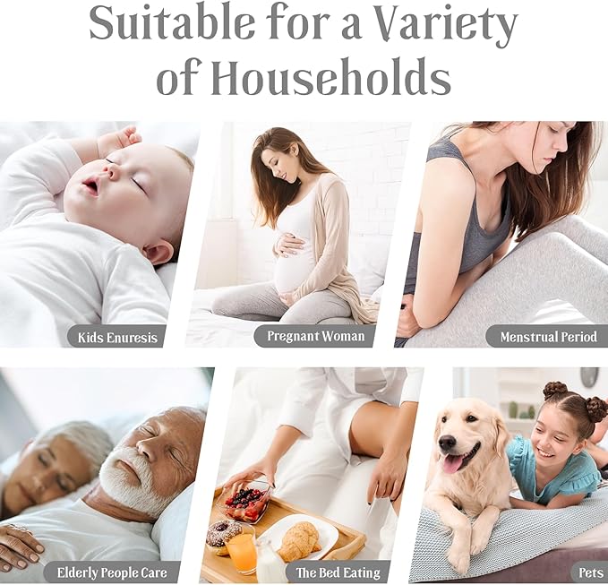 2 Pack Waterproof Mattress Protector, Twin Size Mattress Pad with Deep Pocket 6"-15" Depth, Soft Breathable Dirt-Proof Single Bed Mattress Cover for Bedroom, Dorm Room (Gray)