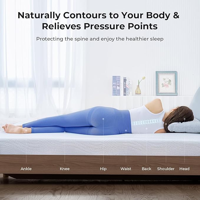 Cooling Mattress Topper King Size 4 Inch, Cooling Gel & Bamboo Charcoal Memory Foam Mattress Topper for Back Pain Relief, Firm Dual-Layer Foam Bed Pad with Removable Cover