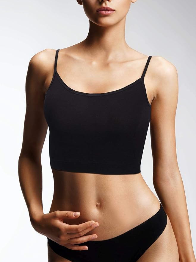 Boao 3 Pcs Crop Camisole Top Spaghetti Strap Tank Sleeveless Crop Tank Top for Women Sports