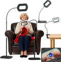 Magnifying Glass with Light and Stand with 10X Rectangle Ultra-Clear Glass Magnifying Lens, Magnifying Glass Table Lamp for Close Work, Reading, Sewing, Crafts, Flexible 3in1 Floor Lamp