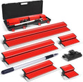 DEKEones Drywall Skimming Blade Set with Portable Case, Stainless Steel 6", 10",16", 24"&32" Skimming Blades with 28"-62" Extension Handle, Drywall Finishing Tools for Plasterboard and Wallboard