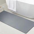 Ultra Thin Bath Mat, Upgrade Backing Non Slip Thin Bath Mats Fit Under Door, Quick Dry Ultra Absorbent Bathroom Rugs, Machine Washable Bath Rugs for Bathroom, Bathtub, Light Gray/Solid/59"x20"