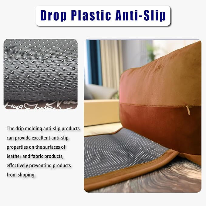 Velvet Recliner Head Pillow with Non-Slip Base - Adjustable Neck Support for Pain Relief in Home, Office and Travel (Pumpkin)