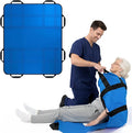 Upgraded 3-Layer Comfort Positioning Bed Pad with Handles Washable Waterproof Transfer Board for Turning Moving Patient Inconvenience Care Transfer Sheet, 36"x 28", Small, Lake Blue