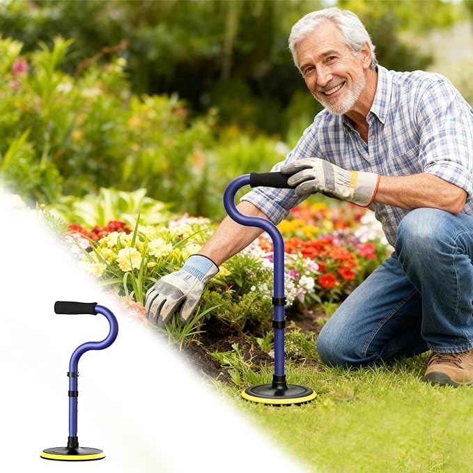 Standing Aid for Seniors Stand Assist Aid Devices & Supports for Elderly Help Get Up from Floor Standing Mobility Aid Tool Rising Indoors Garden Housework Bedroom Bathroom Bedside Matte Blue