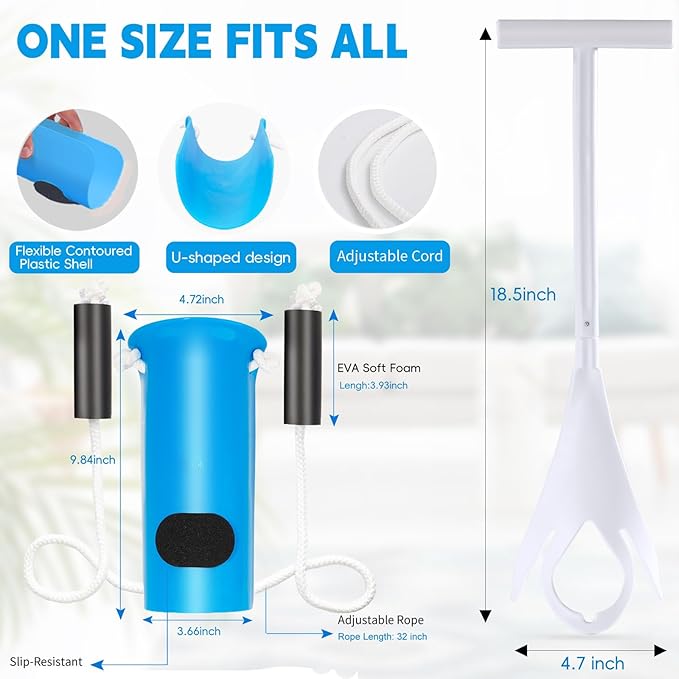 Sock Aid Kit, Sock Assistant Device No Bending, Sock Aids for Putting On Socks and Sock Remover, Sock Puller Aid Easy On and Off, Sock Helper for Seniors,Elderly,Pregnant, and Limited Mobility