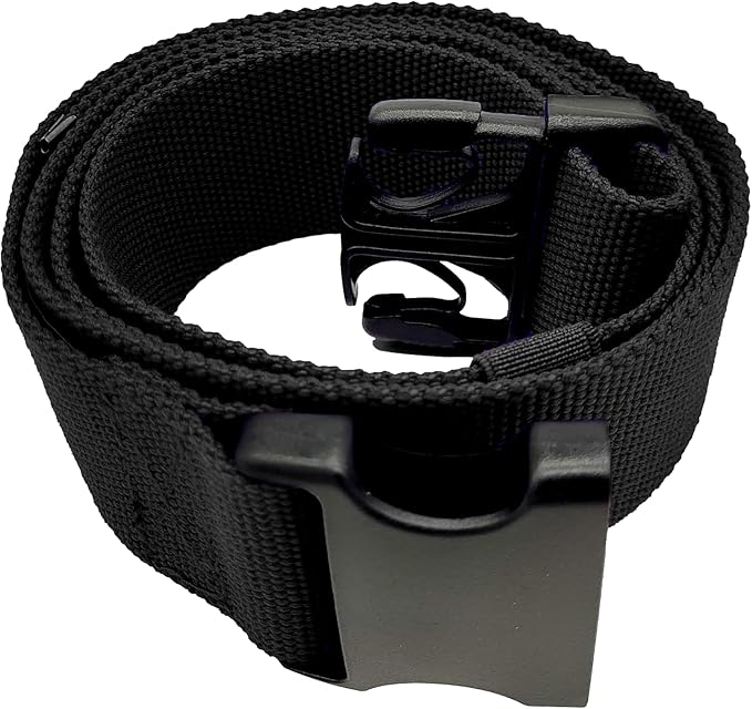 Gait Belt with Plastic Buckle by LiftAid - Transfer and Walking Aid with Belt Loop Holder for Assisting Therapist, Nurse, Home Care - 60"L x 2"W (Black)