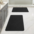 MIULEE Set of 2 Ultra Thin Bathroom Rugs, Rubber Bath Mats for Bathroom Non Slip, Quick Dry Absorbent Bath Rug Machine Washable, Fit Under Door, Shower, Sink, Halloween Home Decor, Black, 17x27 Inch
