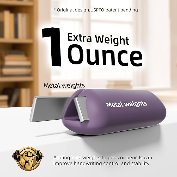 ELETIUO 5-Pack Weighted Pencil Grips – 1oz Silicone Handwriting Aid for Kids,Elderly & Special Needs – Improves Penmanship for Autism,ADHD,Tremors,Dyspraxia & Fine Motor Skills,5 Colors