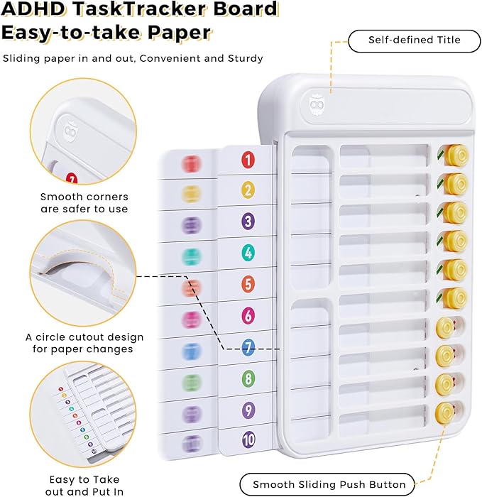 Chore Chart for Kids Visual Schedule for Kids to Do List Checklist Chore Board ADHD Tools Magnetic Chore Chart with Sliders and Magnetic Marker for Fridge 2PCS White Chore Chart for Kids Multiple Kids