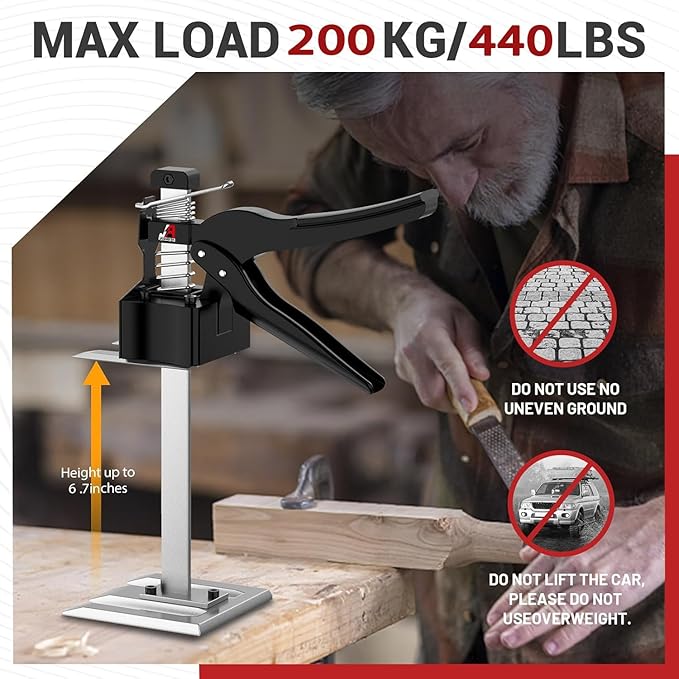 JANNIRESS Labor Saving Arm Jack Handle 2 Pack,12 in Construction,Multifunctional Furniture Jack for Installing Cabinets and Wall Tile Height Adjuster Handheld Lifter Tool, Load 440LBS