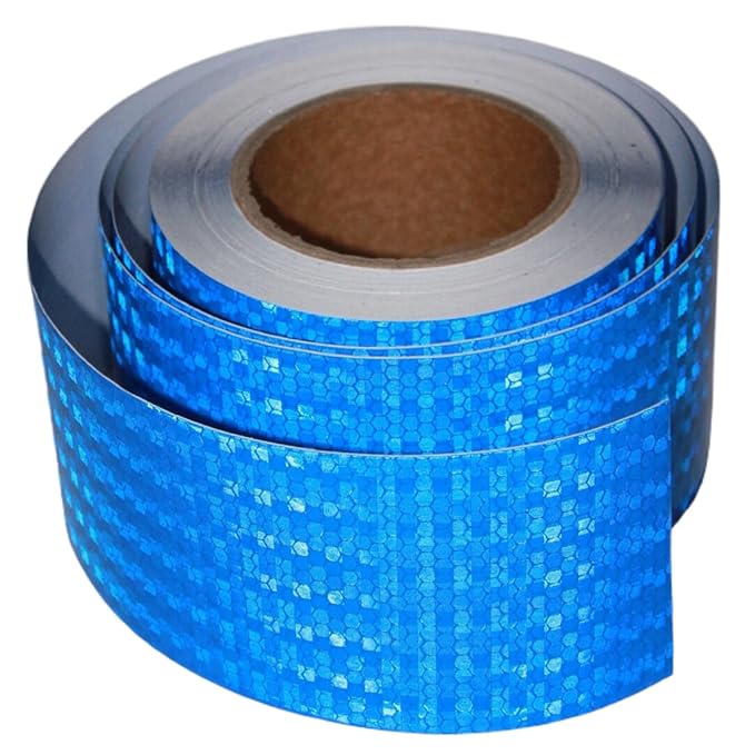 Blue Reflective Tape Outdoor Waterproof 3 inch, High Visibility Hazard Conspicuity Safety Industrial Marking Tape (66 feet)