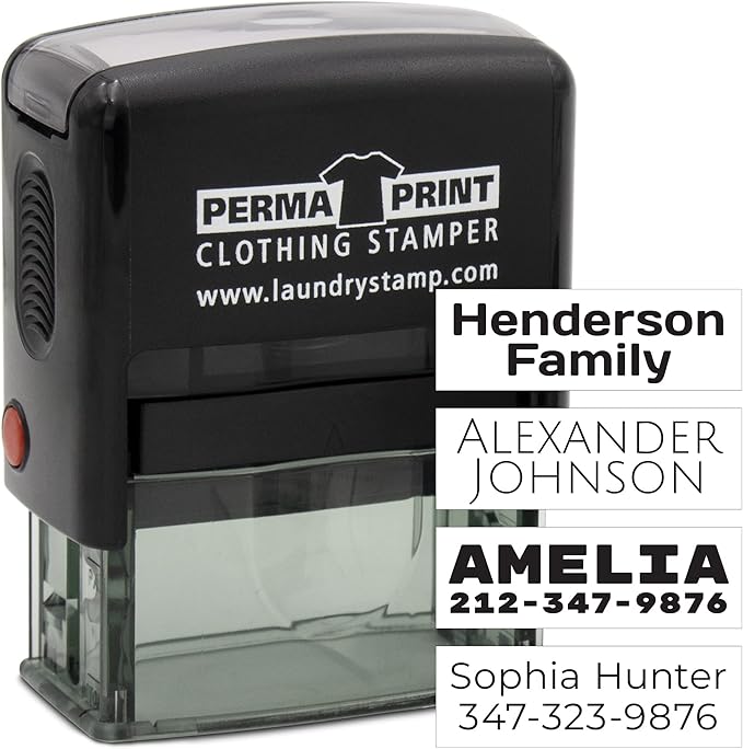 PermaPRINT Clothing Stamper with Black Ink