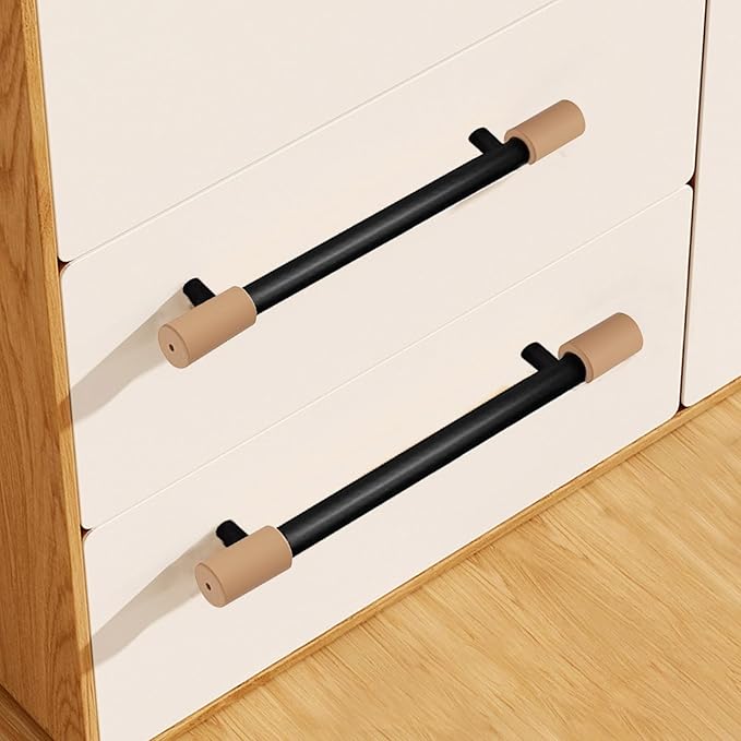 12 Pack Anti-Collision Corner Drawer Bumpers, Silicone Protector for Cabinet Handle, Silicone Cabinet Pull Covers (Brown)