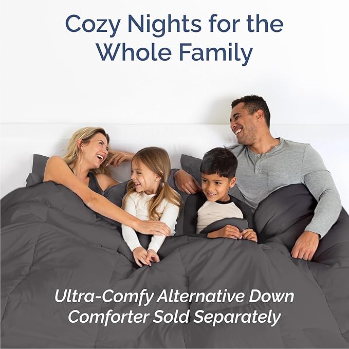 Queen 6 Piece Sheet Set - Cooling & Breathable Bed Sheets - Hotel Luxury Bed Sheets for Women, Men, Kids & Teens - Bedding with Deep Pockets & Easy Fit - Soft and Wrinkle Free - Queen Dark Grey Sheets