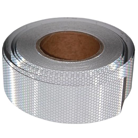 Industrial Reflective Tape Silver 2 inch Wide, Outdoor Waterproof Hazard Conspicuity Warning Marking Tape (66 feet)