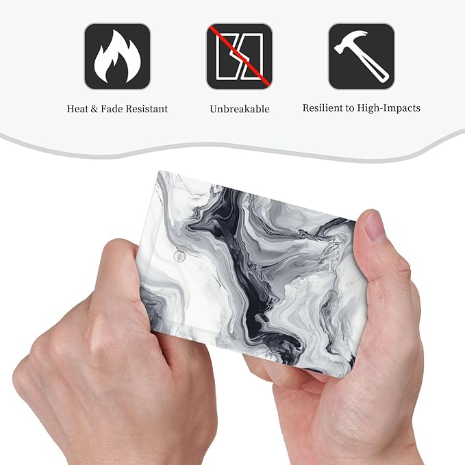 Abstract Marble Ink Texture Grey Marble Print Light Switch Cover Plate 1 Gang No Device Blank Electrical Wall Plates Faceplate Decorative Switch Plate for Bathroom Kitchen Decor