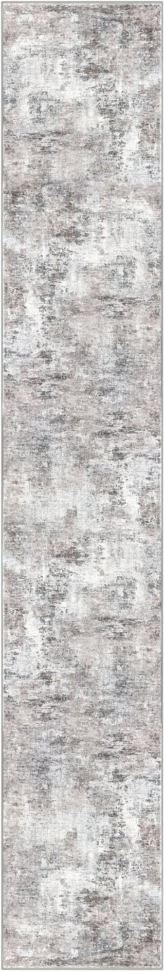 Modern Abstract 3x16 Runner Rug, Beige Grey Neutral Washable Long Kitchen Runner Non-Slip Soft Hallway Rug Runner Thin Print Faux Wool Floor Carpet for Hall Stair Entryway