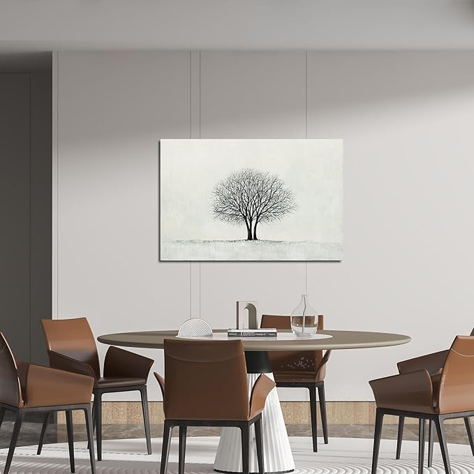 Canvas Wall Art Decor Wall Pictures for Living Room Canvas Art Wall Decor Large Black and White Wall Art Prints Minimalist Tree Wall Art Artwork for Walls Home Office Aesthetic Wall Art Decor 32" x 48"