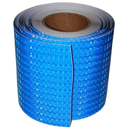 Blue Reflective Tape Outdoor Waterproof 6 inch, High Visibility Hazard Conspicuity Safety Industrial Marking Tape (66 feet)