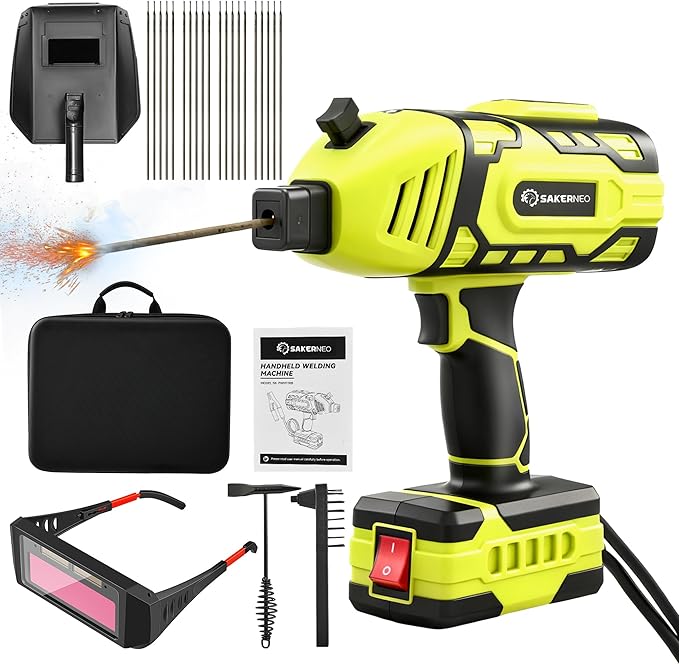 Portable Handheld Welding Machine 110V with IGBT Inverter, 5-Level Adjustable Current 20-120A, Compact Lightweight Design for Stick Welder, DIY Projects, and Professional Use (GREEN)