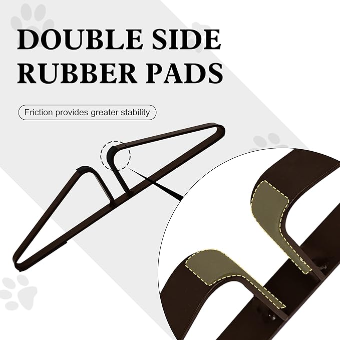 Freestanding Pet Gate Metal Support Feet, Triangle Support Feet Set of 2 for Extra Wide Foldable Pet Gate, Easy to Install, A Pair of Safety Fence Feet for Wooden Dog Gate, Dark Brown