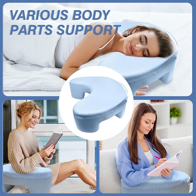 Side Sleeper Pillow with Arm Hole, Ergonomic Cooling Memory Foam Arm Pillows for Adults for Neck and Shoulder Pain Relief, Suitable for Side Sleepers with Neck Support