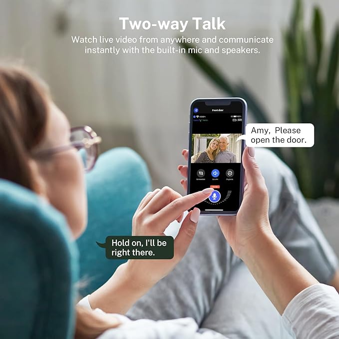 Smart 1080p Video Doorbell Camera with Doorbell Receiver, Live View, AI Human Detection, 2-Way Audio, Night Vision, Cloud Storage (Sold Separately), 2.4G WiFi