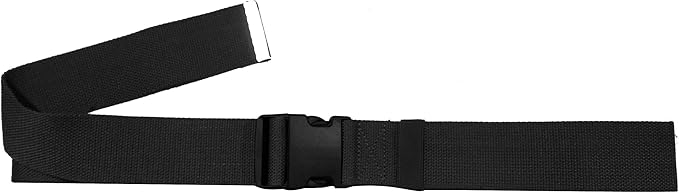 Gait Belt with Plastic Buckle by LiftAid - Transfer and Walking Aid with Belt Loop Holder for Assisting Therapist, Nurse, Home Care - 60"L x 2"W (Black)