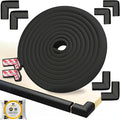 Table Edge Protector for Baby Proofing (18ft Edge+8 Corners) Baby Proof Corners and Edges Guard, Soft NBR Rubber Foam 3M Adhesive, Furniture Corner & Edge Safety Bumpers for Table & Fireplace-Black