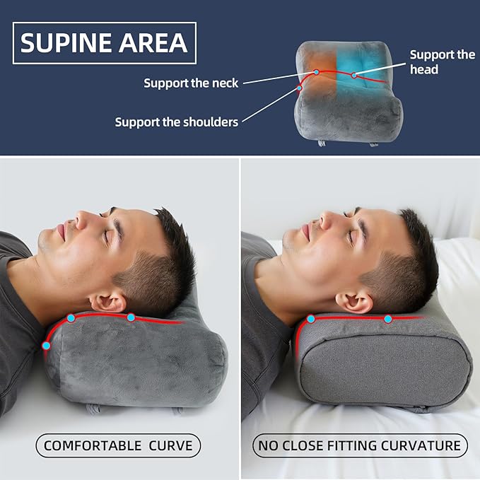 Head Pillow for Sleeping on Recliners with Adjustable Strap Office Chairs Soft Headrest Cushion for Couch,Pain relidf&Cervical Support, Comforttable PP Cotton Neck Rest (Grey, Extra Large)