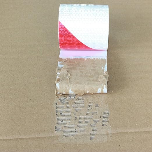 Red and White Reflective Tape Outdoor Waterproof 3 inch X 10 feet, High Visibility Hazard Conspicuity Safety Marking Tape