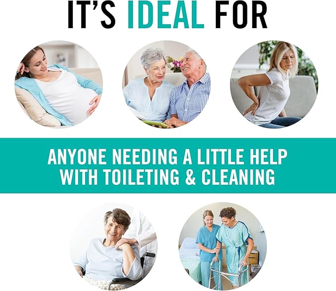 Juvo Toilet Aid (Pack of 2) - Personal Bottom Wiping Tool, Bathroom Mobility Aid for Disabled, Elderly, and Surgery Recovery - 18" Long Wand with Hygienic Cover