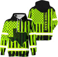 US Flag High Visibility Hoodie for Men Reflective Hoodie Safety Workwear for Worker Runner Patriotic ACC02