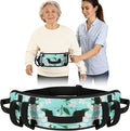 Rhino Valley Gait Belt Transfer Belt for Senior with 7 Handles, 59" Anti-Slip Transfer Belt for Elderly, Lift Belt with Quick Release Buckle, Medical Nursing Safety Patient Assist, Green Lily