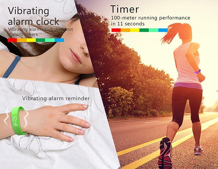 Vibrating Alarm Wristband 8 Sets of Alarms Fitsleeps Alarm Bands Clock Watches 45-Day Battery Life Silent Wrist Shock Bands for Deepsleepers Elderly
