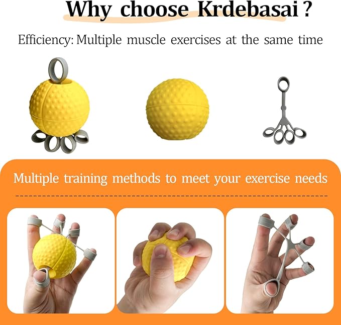 Hand Exercise Ball Squeeze Balls for Hand Therapy Finger Extension Exerciser Finger and Wrist Strengthener, Hand Grip Strengthener for Elderly, Weak Hand, Arthritis, Stroke, Carpal Tunnel