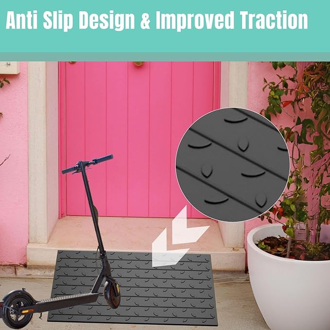BESEA 3" inch Threshold Ramp Rubber Wheelchair Ramp, No-Slip Surface 3500 Lbs Load Capacity for Home Doorways Driveways Curb