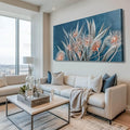 MLART99 Vintage Dandelions Art Prints Plant Pictures Wall Decor Red and White Flower Poster Blue Painting for Home Kirchen Bedroom 24"x 48" Gallery Wall Art