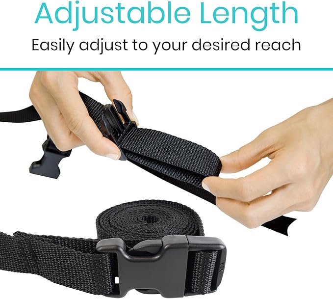 Vive Bed Ladder Assist - Pull Up Assist Device with Handle Strap - Rope Ladder Caddie Helper - Sitting, Sit Up Hoist for Elderly, Senior, Injury Recovery Patient, Pregnant, Handicap - Padded Hand Grip