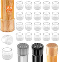 28pcs Chair Leg Protectors for Carpet, Round Chair Feet Glides Covers Caps Furniture Foot Sliders with Plastic Pads Damage-Free Move on Carpets (Fit:1-1/8"~1-7/16", Clear)
